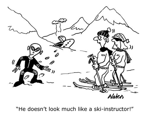 'He doesn't look much like a ski-instructor!'