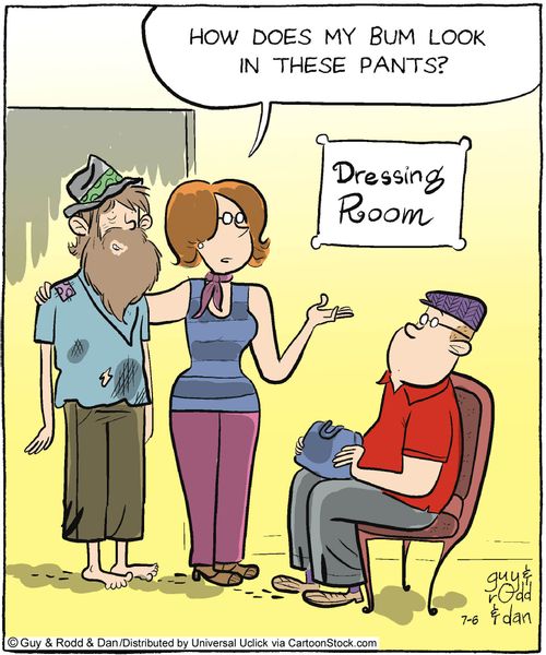 'How does my bum look in these pants?'