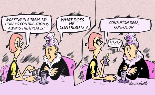 'Working in a team, my hubby's contribution is always the greatest. . .'