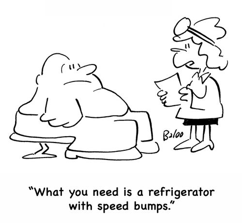 'What you need is a refrigerator with speed bumps.'