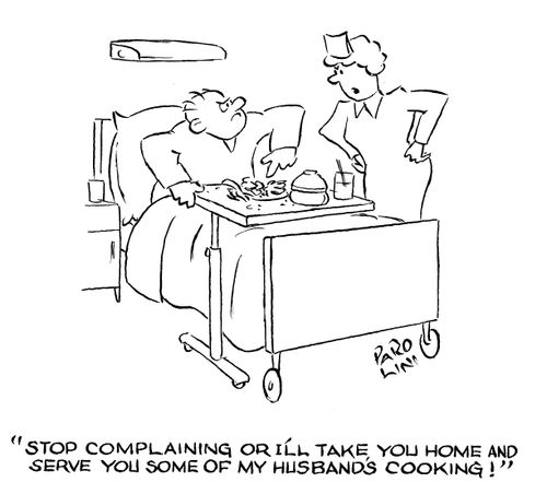 'Stop complaining or I'll take you home and serve you some of my husband's cooking!'