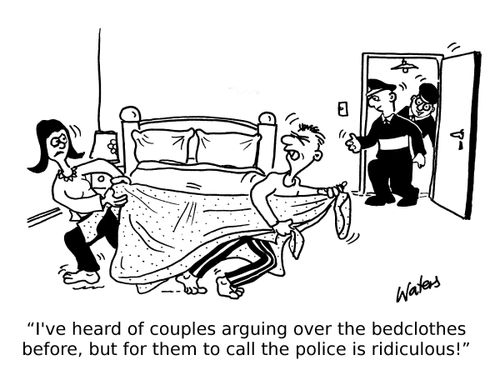 'I've heard of couples arguing over the bedclothes before, but for them to call the police is ridiculous!'
