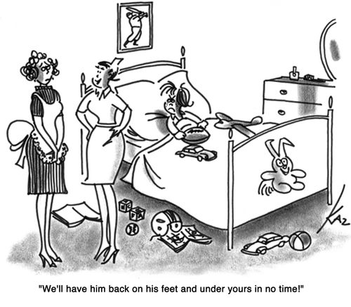 'We'll have him back on his feet and under yours in no time!'