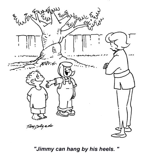 'Jimmy can hang by his heels.'