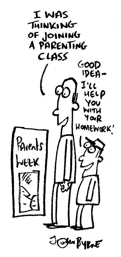 "I was thinking of joining a parenting class."