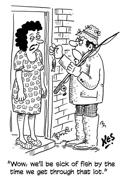 'Wow, we'll be sick of fish by the time we get through that lot.'