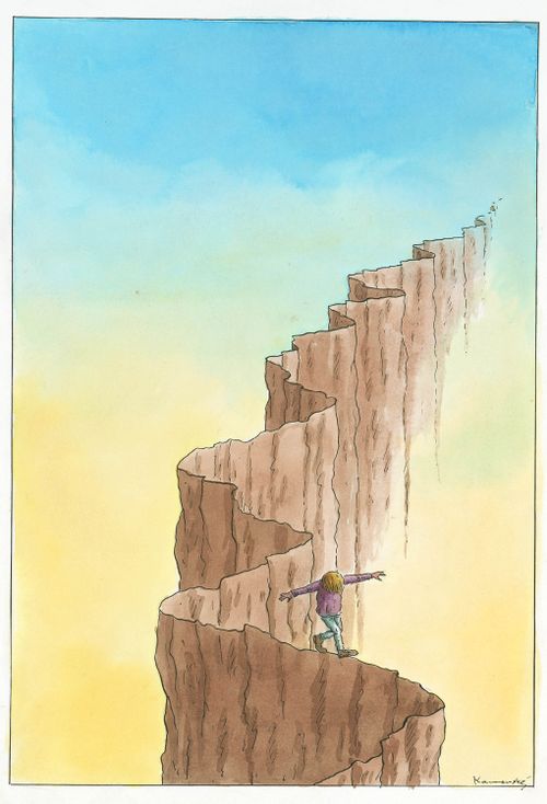 Walking on the edge.