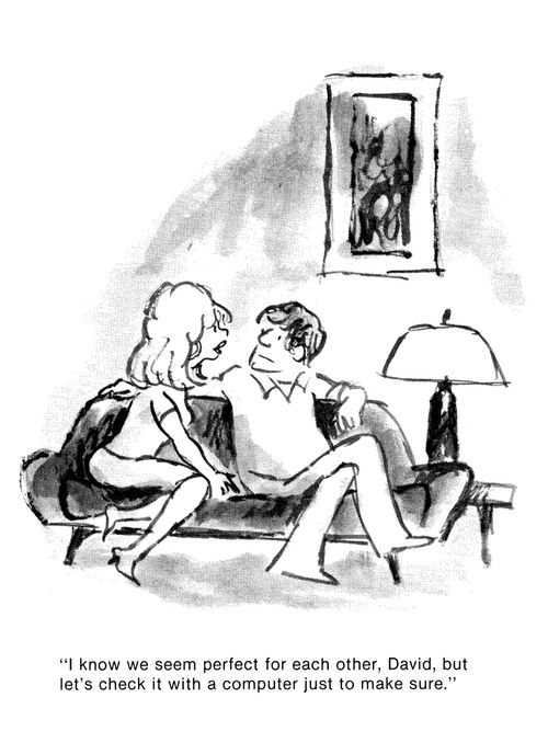 'I know we seem perfect for each other David, but let's check it with a computer just to make sure.'