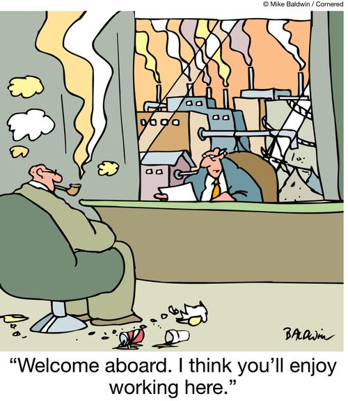 "Welcome aboard. I think you'll enjoy working here."