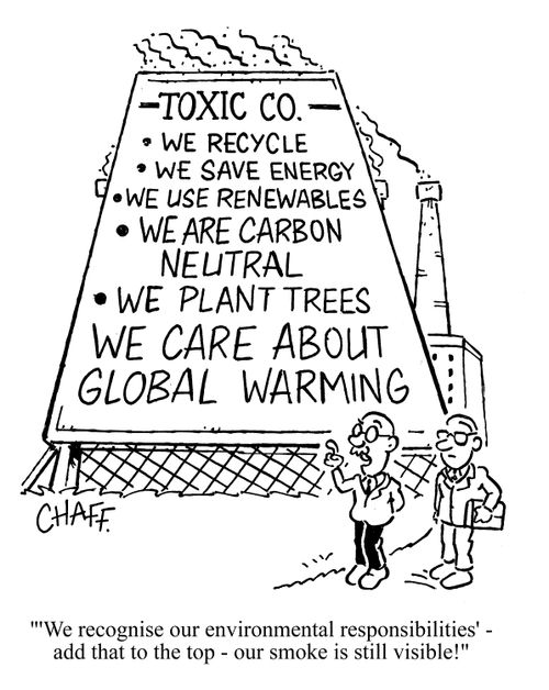''We recognise our environmental responsibilities' - add that to the top - our smoke is still visible!'