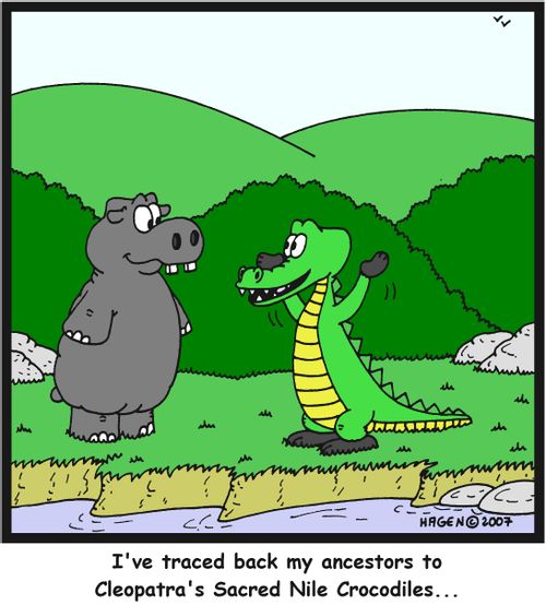 'I've traced back my ancestors to Cleopatra's Sacred Nile Crocodiles...'