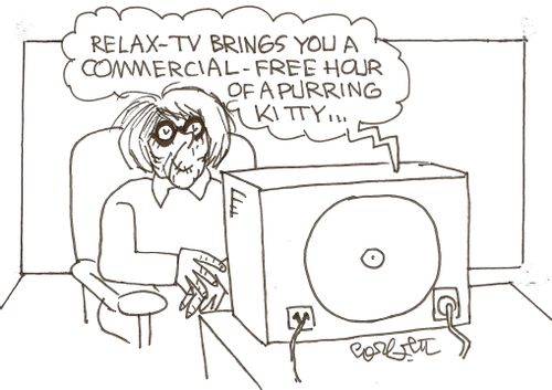 'Relax - TV brings you a commercial - free hour of a purring kitten...
