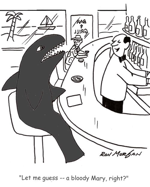 'Let me guess -- a bloody Mary, right?'