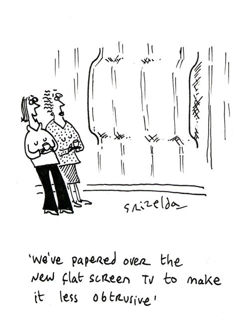 'We've papered over the new flat screen TV to make it less obtrusive'
