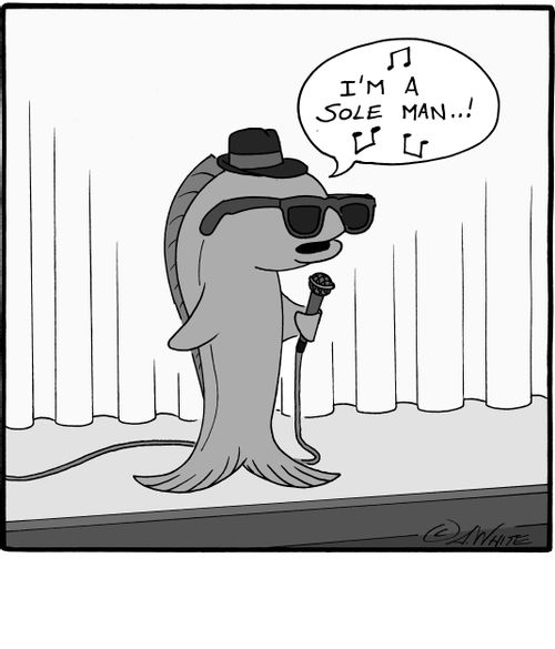 Fish, singing: 'I'm a sole man..'