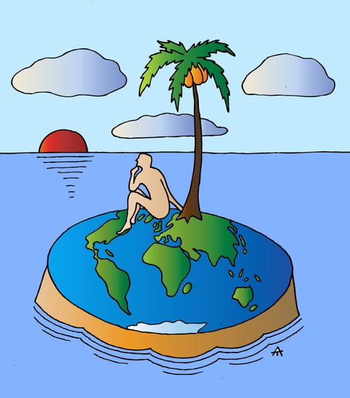 Earth desert island