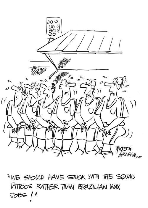 "We should have stuck with the Squad tattoos rather than Brazillian wax jobs!"