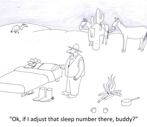 'Ok, if I adjust that sleep number there, buddy?'