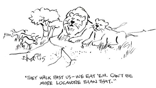 'They walk past us -  we eat them.  Can't be more locavore than that.'
