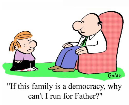 'If this family is a democracy, how come I can't run for Father?'