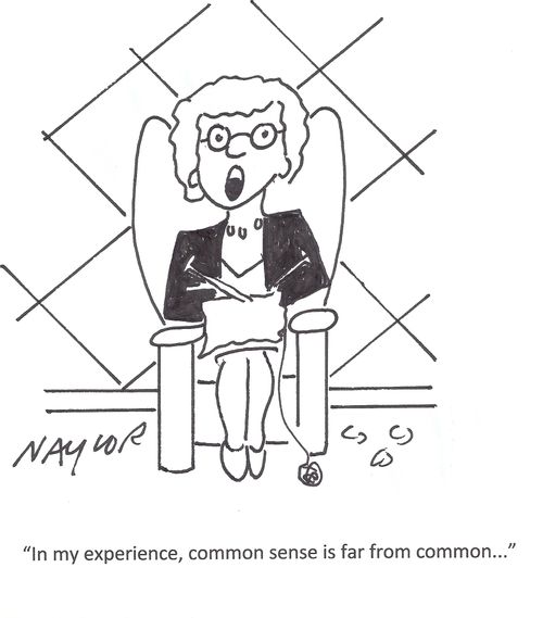 'In my experience, common sense is far from common. . .'