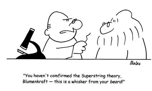 'You haven't confirmed the Superstring theory, Blumenkraft - this is a whisker from your beard!'