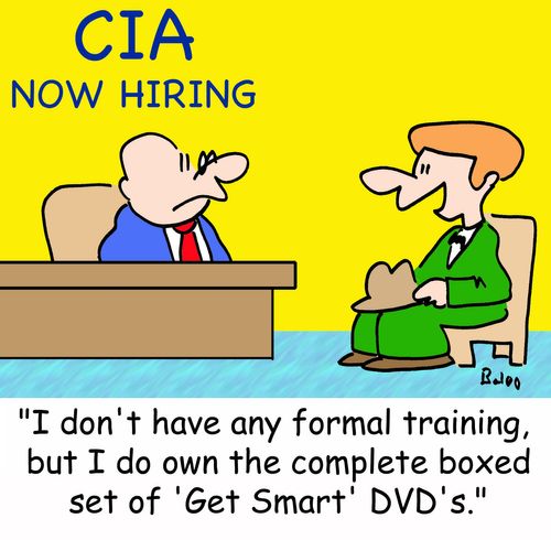 'I don't have any formal training, but I do own the complet boxed set of 'Get Smart' DVD's.'