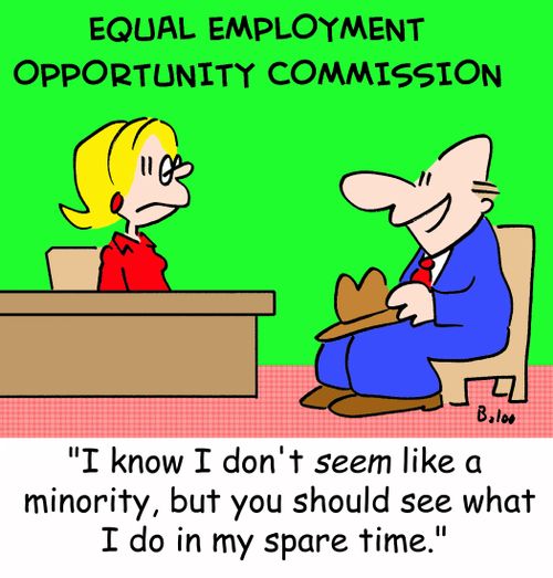 'I know I don't seem like a minority, but you should see what I do in my spare time.'