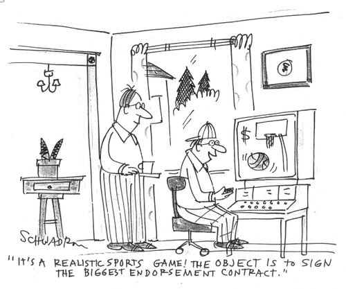'It's a realistic sports game! The object is to sign the biggest endorsement contract.'