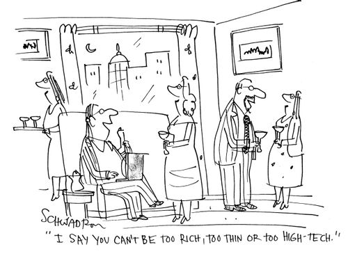 'I say you can't be too rich, too thin or too high-tech.'