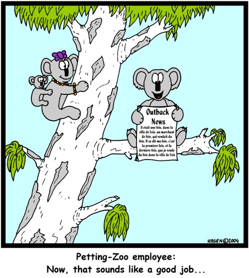 'Petting-Zoo employee: Now, that sounds like a good job...'