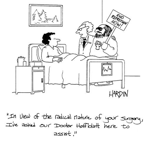 'In view of the radical nature of your surgery, I've asked our Doctor Hoffldatt here to assist.'