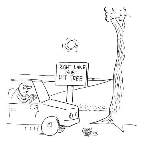 Right Lane Must Hit Tree