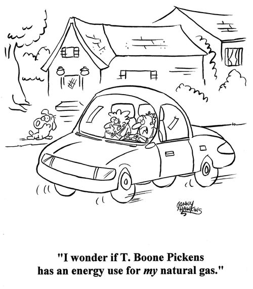 Man to nose-covering wife: 'I wonder if T. Boone Pickens has an energy use for my natural gas.'