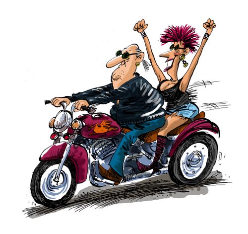 Middle Aged Bikers.