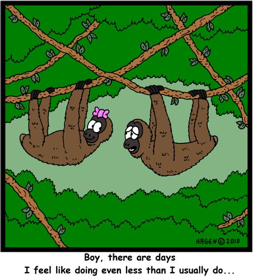'Boy, there are days I feel like doing even less than I usually do...'
