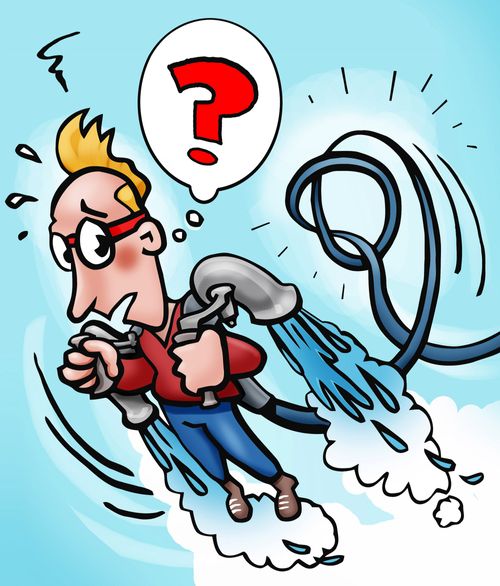 Power pack water jet pilot in trouble.