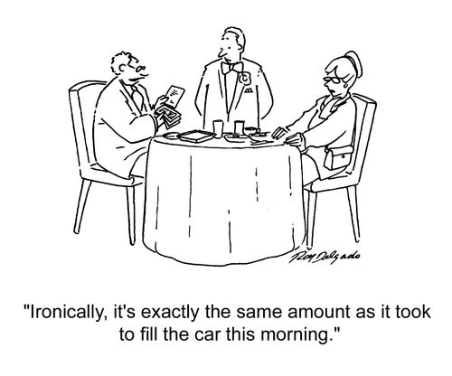 'Ironically, it's exactly the same amount as it took to fill the car this morning.'