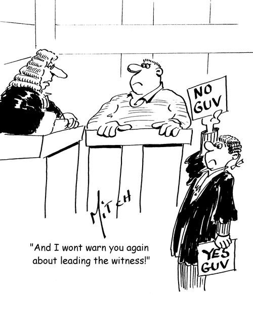 "I won't warn you again about leading the witness!"