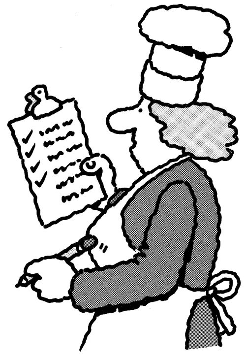 Chef with a checklist.