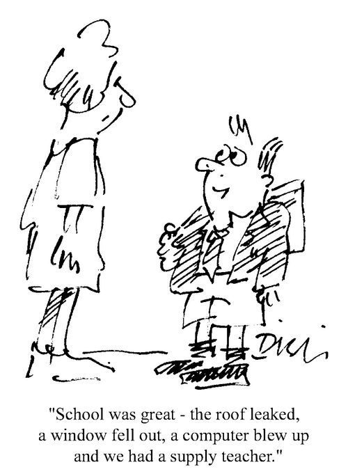 "....And we had a supply teacher."