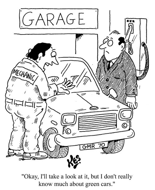 "I'll take a look at it, but I don't know much about green cars."