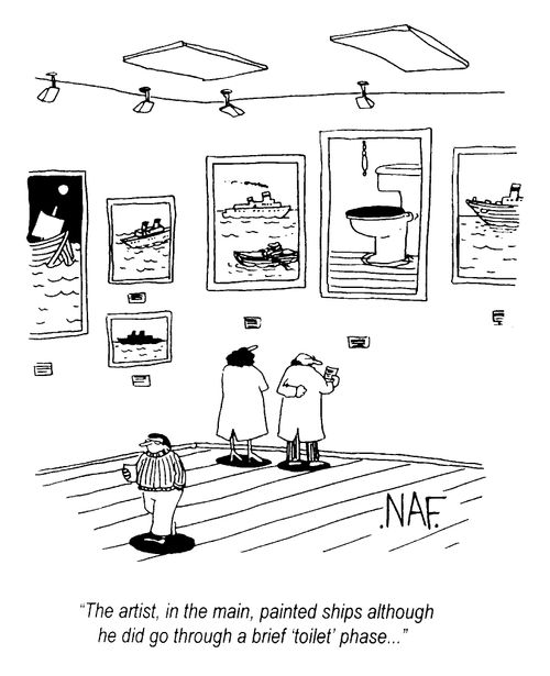 "The artist, in the main, painted ships although he did go through a brief 'toilet' phase..."