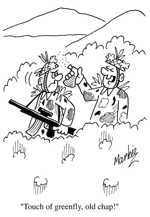 "Touch of greenfly, old chap!"