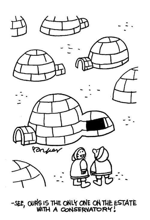 "-See, our's is the only one on the estate with a conservatory!"