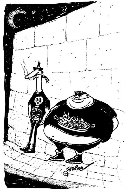 Fat biker with Cow Pie t-shirt.