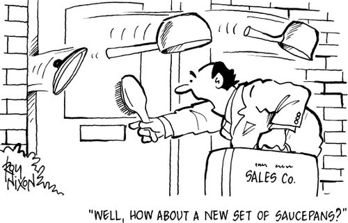 'Well, how abouy a new set of saucepans?'