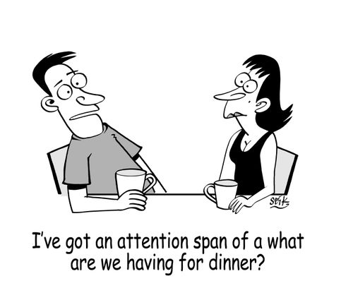 I've got an attention span of a what are we having for dinner?