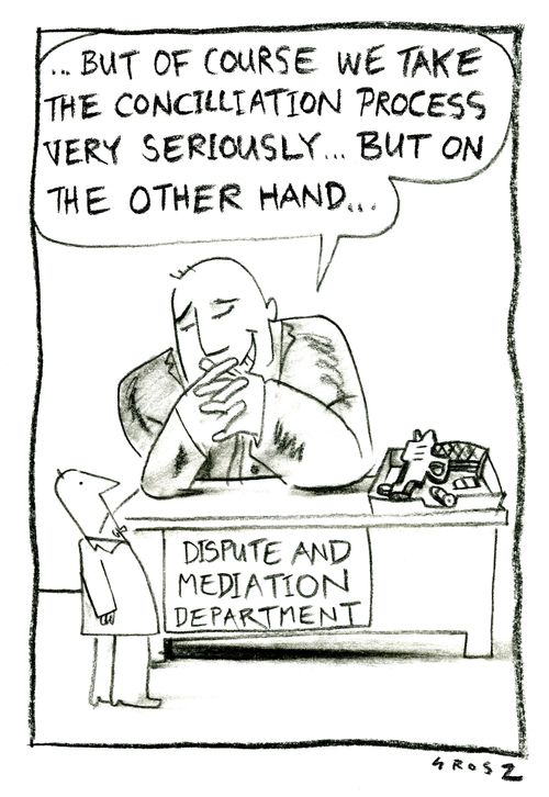 'But of course we take the concilliation process very seriously...but on the other hand...'