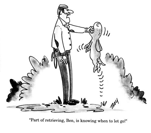 'Part of retrieving, Ben, is knowing when to let go!'